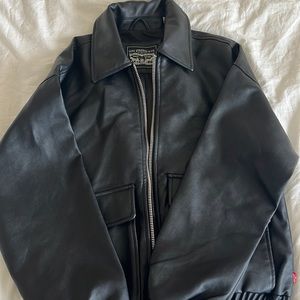Levi’s black leather jacket